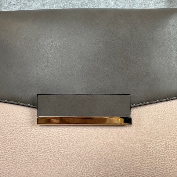 Mix No 6 Envelope Crossbody Cutch Purse Colorblock Pink Gray Snap Closure Modern - Picture 6 of 11